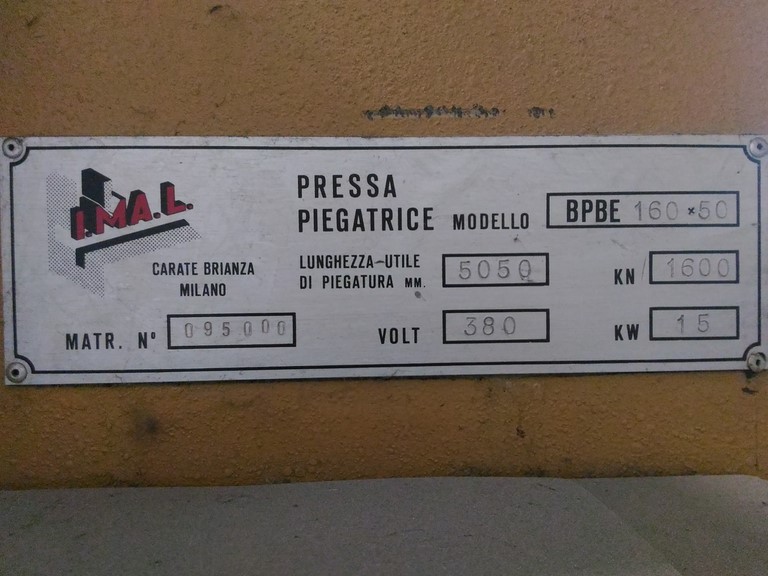Pressa Piegatrice IMAL 5000x160TON Usata funzionante